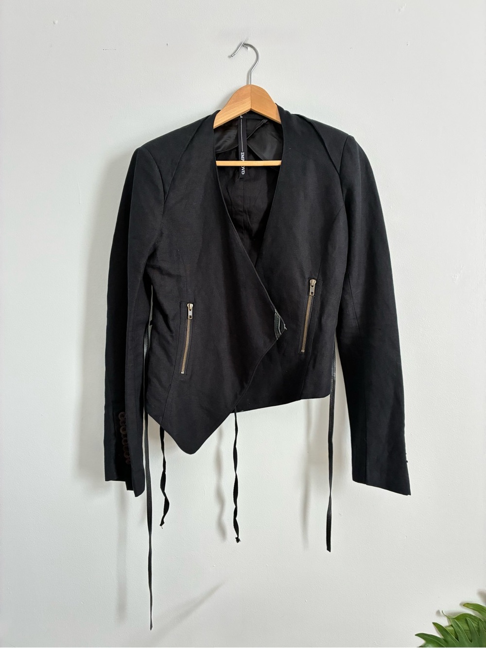 Improvd Black Asymmetric Zip Jacket